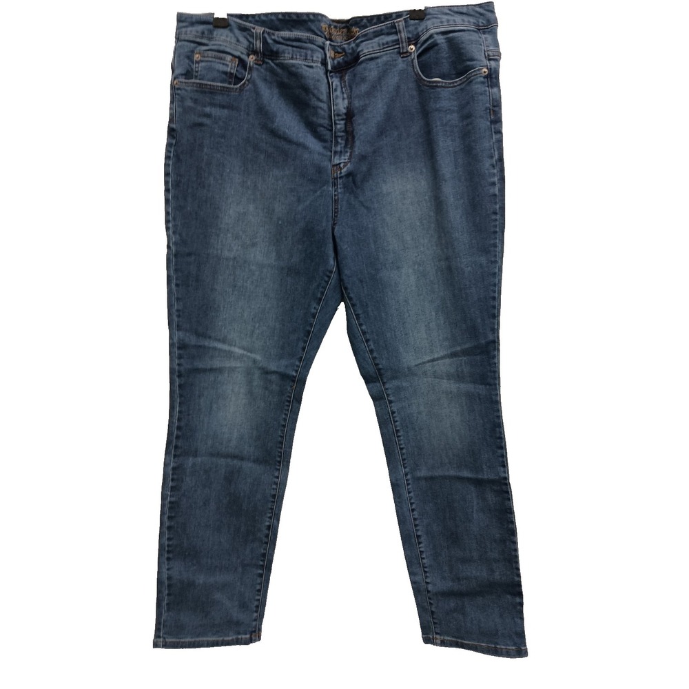 Women With Control Womens My Wonder Denim Jeans Size 20W Blue Slimming Straight‎